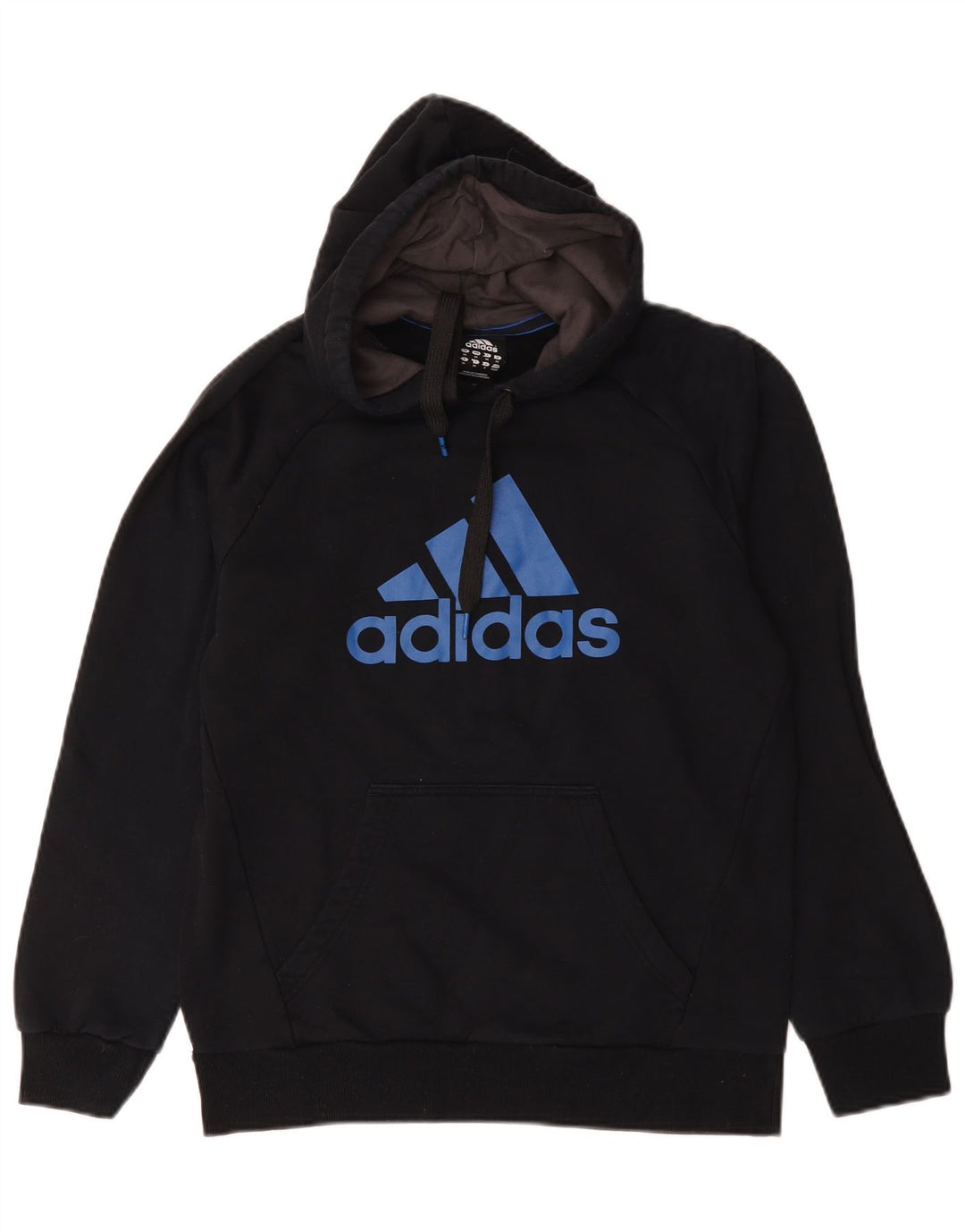 Felpa con cappuccio grafica da uomo Adidas, cotone medio nero