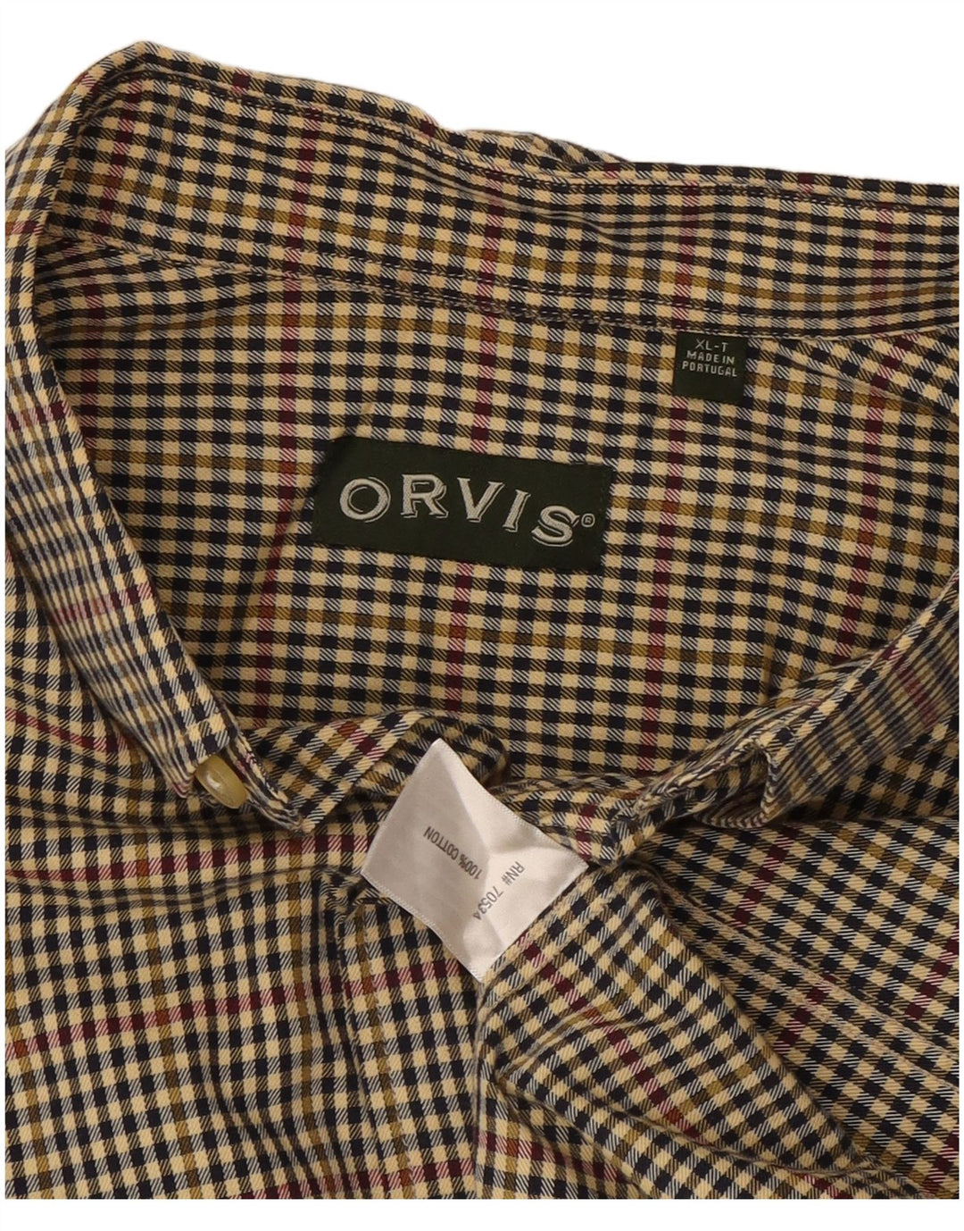 Camicia alta da uomo Orvis XL in cotone a quadretti multicolore