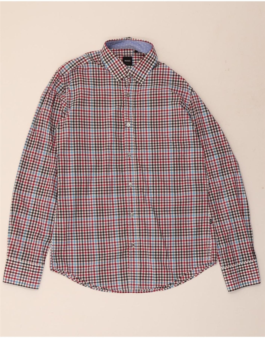 Camicia slim fit da uomo HUGO BOSS in cotone a quadretti multicolore medio