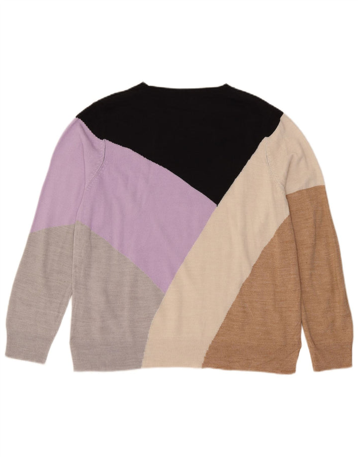 Maglione maglione con scollo a barca da donna Marks & Spencer UK 16 grande multicolore