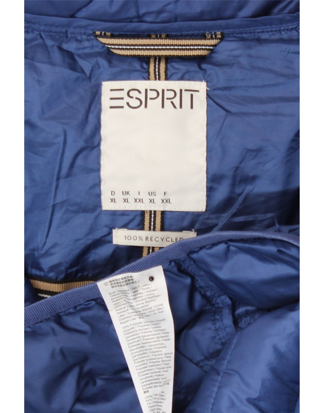 Giacca imbottita con cappuccio da donna Esprit UK 18 XL poliestere blu