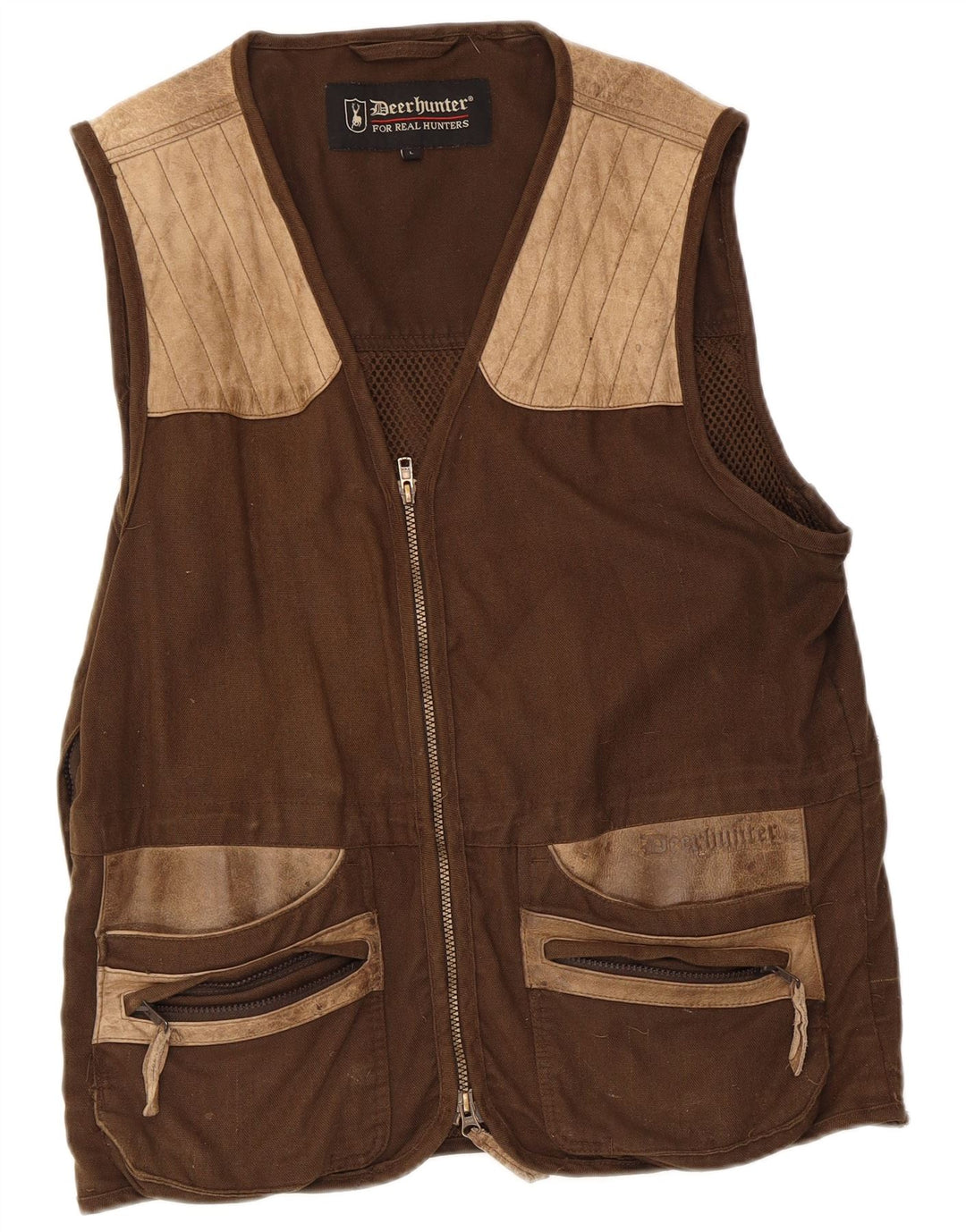Gilet da uomo Deerhunter UK 40 grande cotone color block marrone