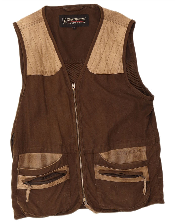 Gilet da uomo Deerhunter UK 40 grande cotone color block marrone
