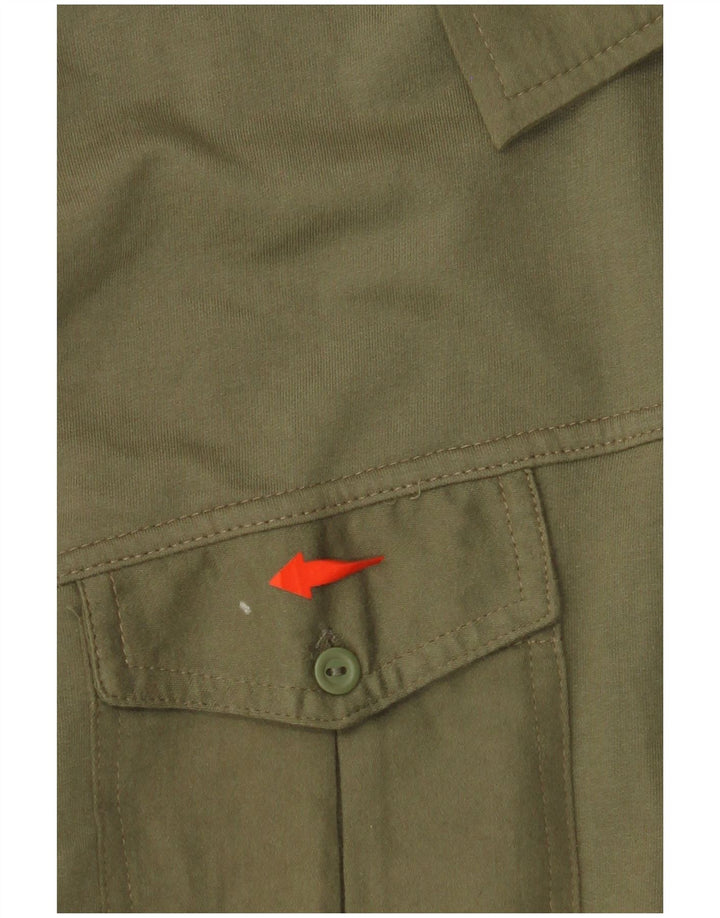 Camicia grafica da donna VINTAGE US 10 grande cotone kaki