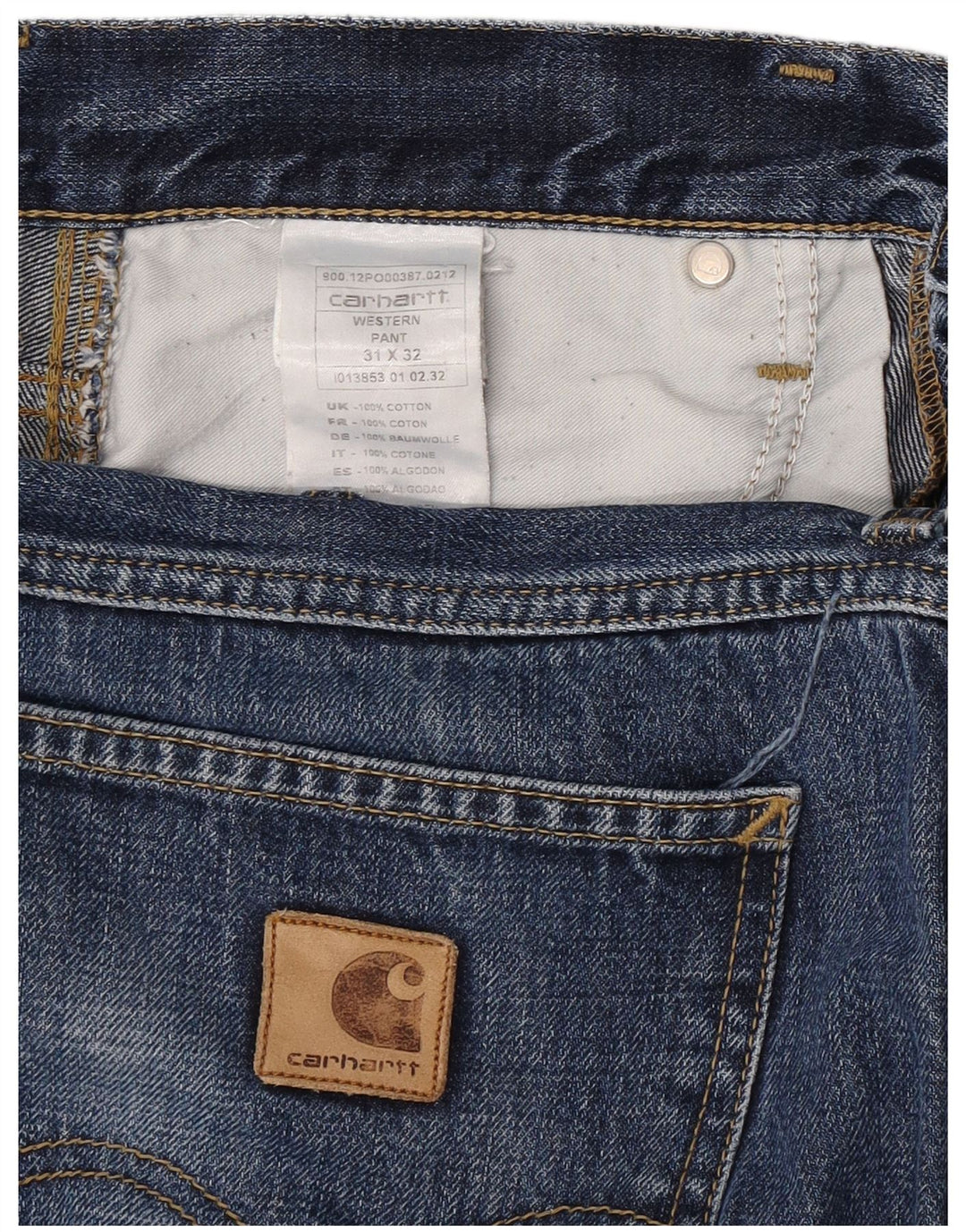 Jeans dritti da uomo Carhartt W31 L32 cotone blu