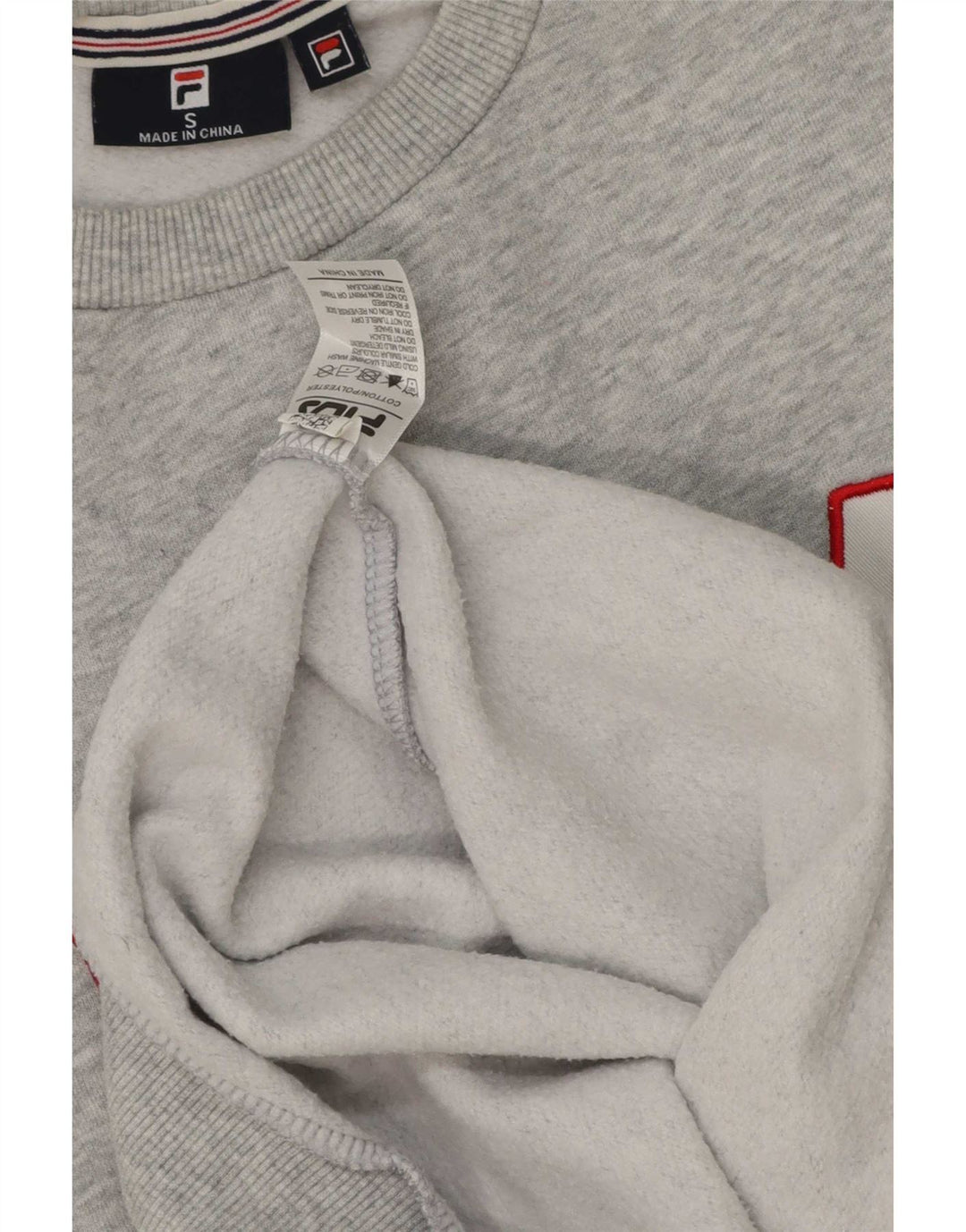 Felpa grafica da uomo Fila Maglione piccolo cotone grigio