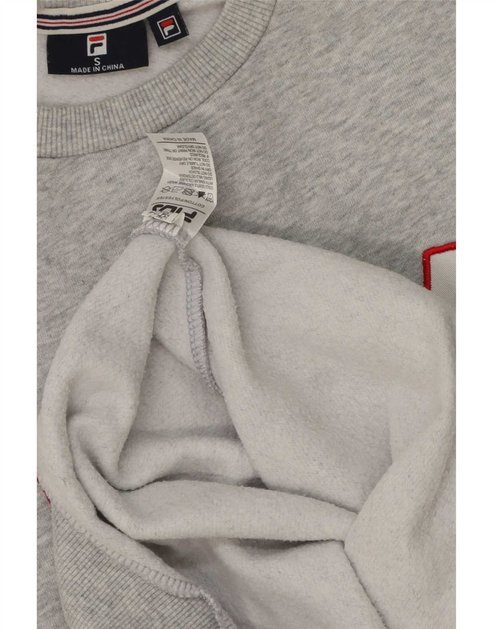Felpa grafica da uomo Fila Maglione piccolo cotone grigio