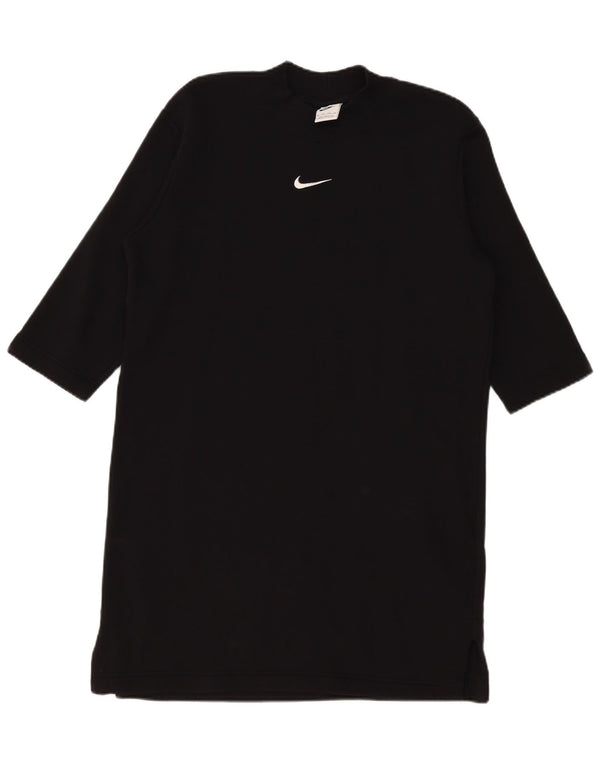 Abito t-shirt oversize da donna Nike con maniche a 3/4 UK 6 XS cotone nero