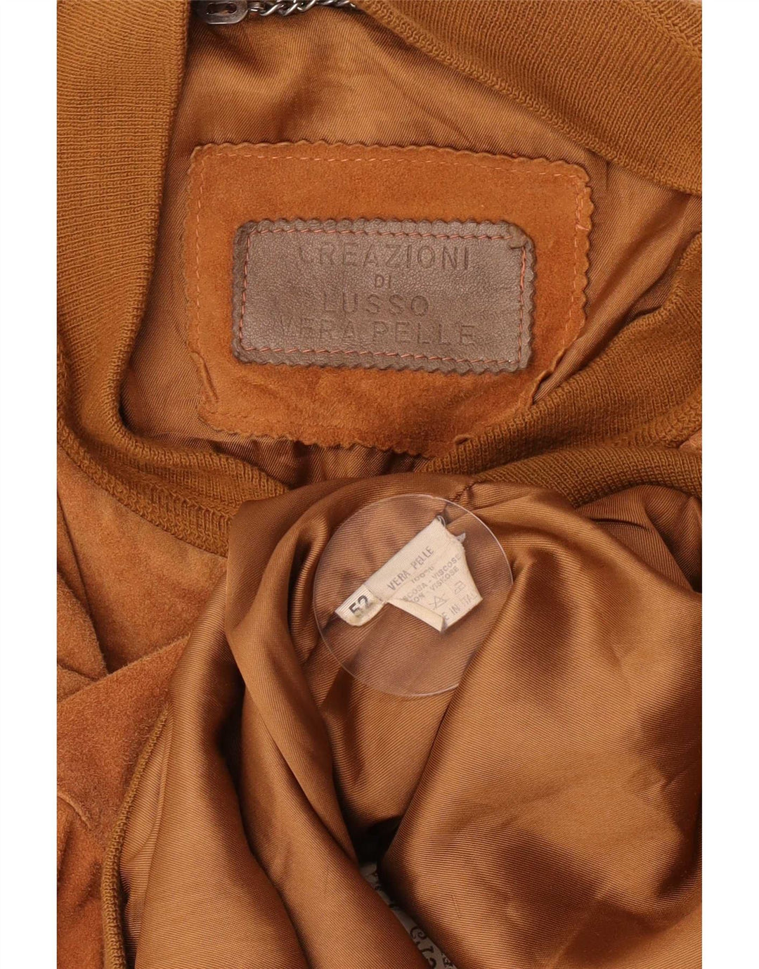 Giubbotto bomber in pelle scamosciata da uomo Lusso IT 52 XL in pelle marrone
