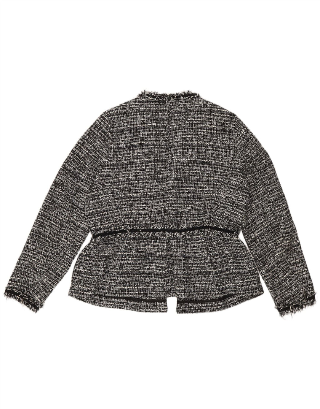 Giacca blazer aperta oversize da donna Zara UK 6 XS poliestere a righe nere