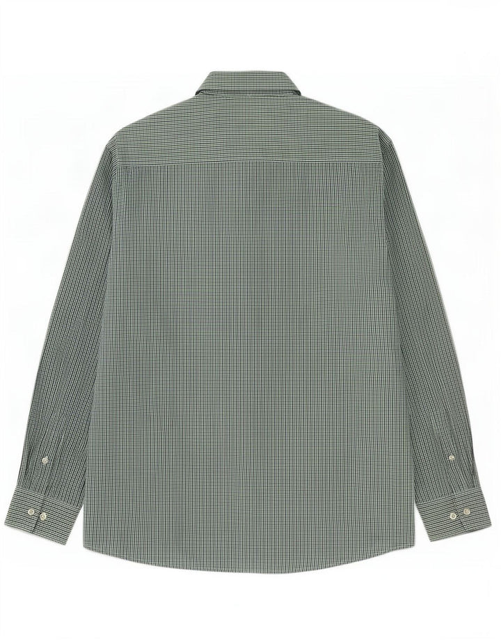 Camicia Pierre Cardin da uomo vestibilità regolare XL poliestere a quadretti verde