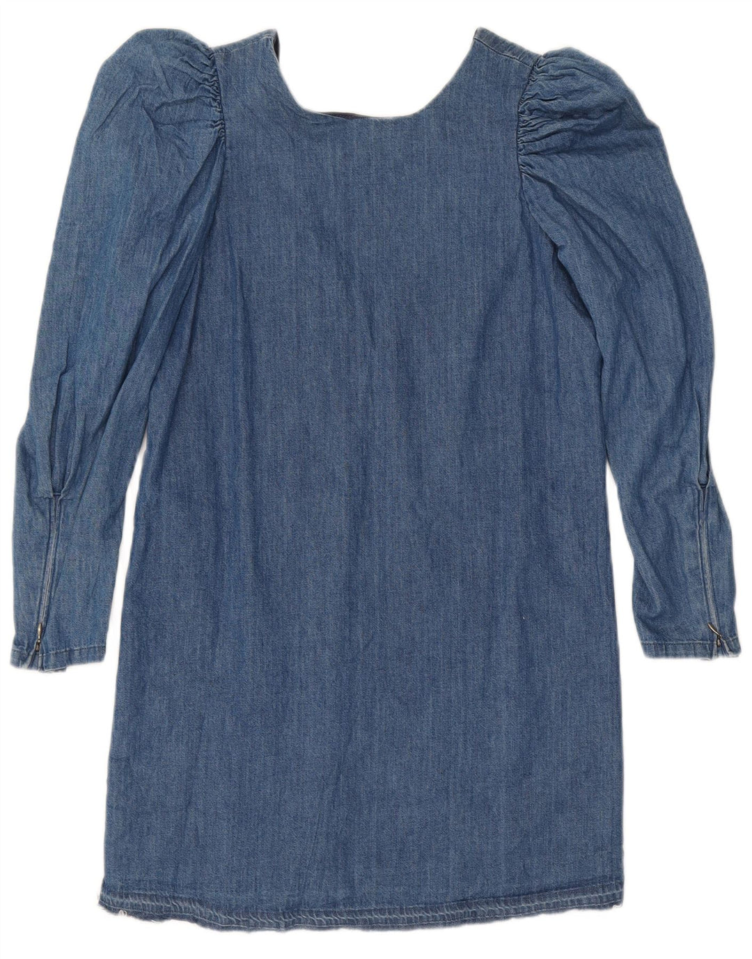 Abito vintage in denim a maniche lunghe da donna UK 12 Blu medio