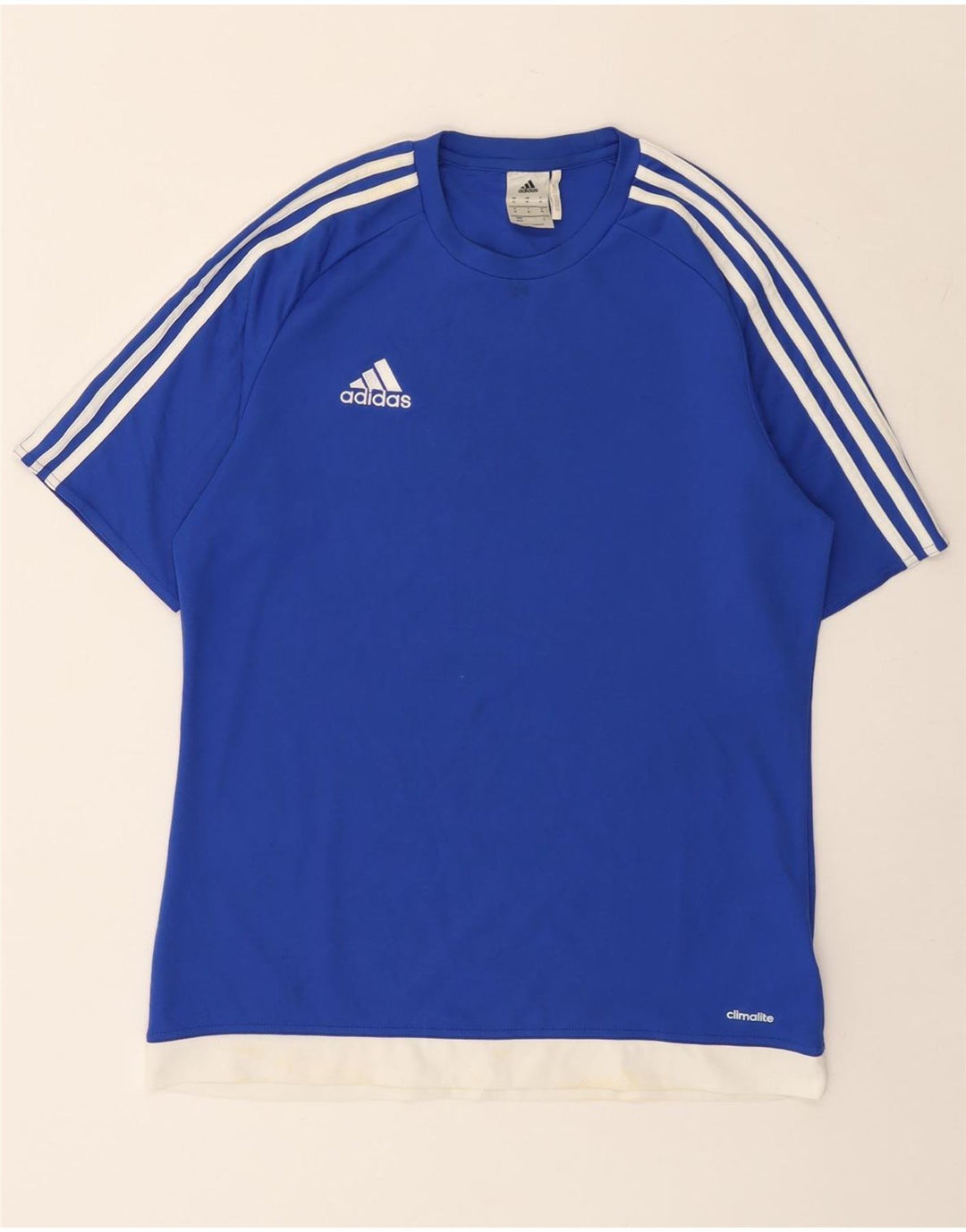 T-shirt Adidas Climalite da uomo Top in poliestere color block blu medio