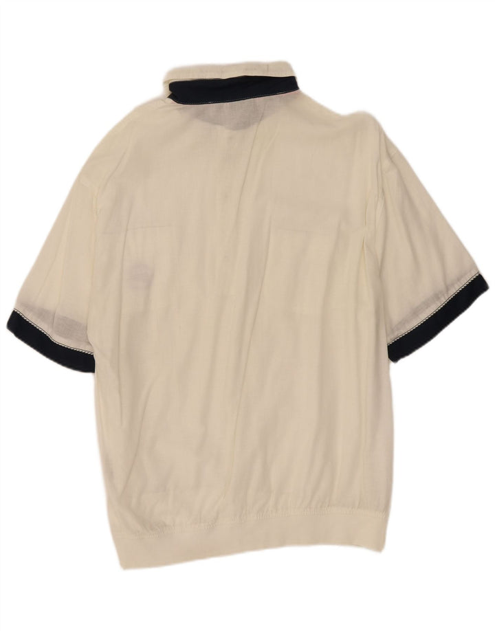 Camicia pullover a maniche corte da uomo Navigare 3XL cotone color block bianco