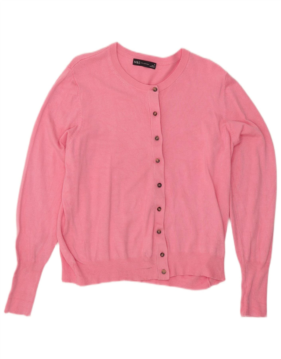 Maglione cardigan da donna Marks & Spencer UK 16 Large Rosa Viscosa