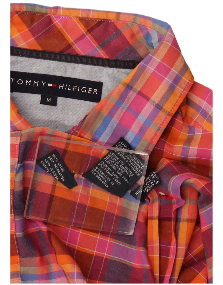 Camicia a maniche corte da uomo Tommy Hilfiger in cotone a quadri rossi medi