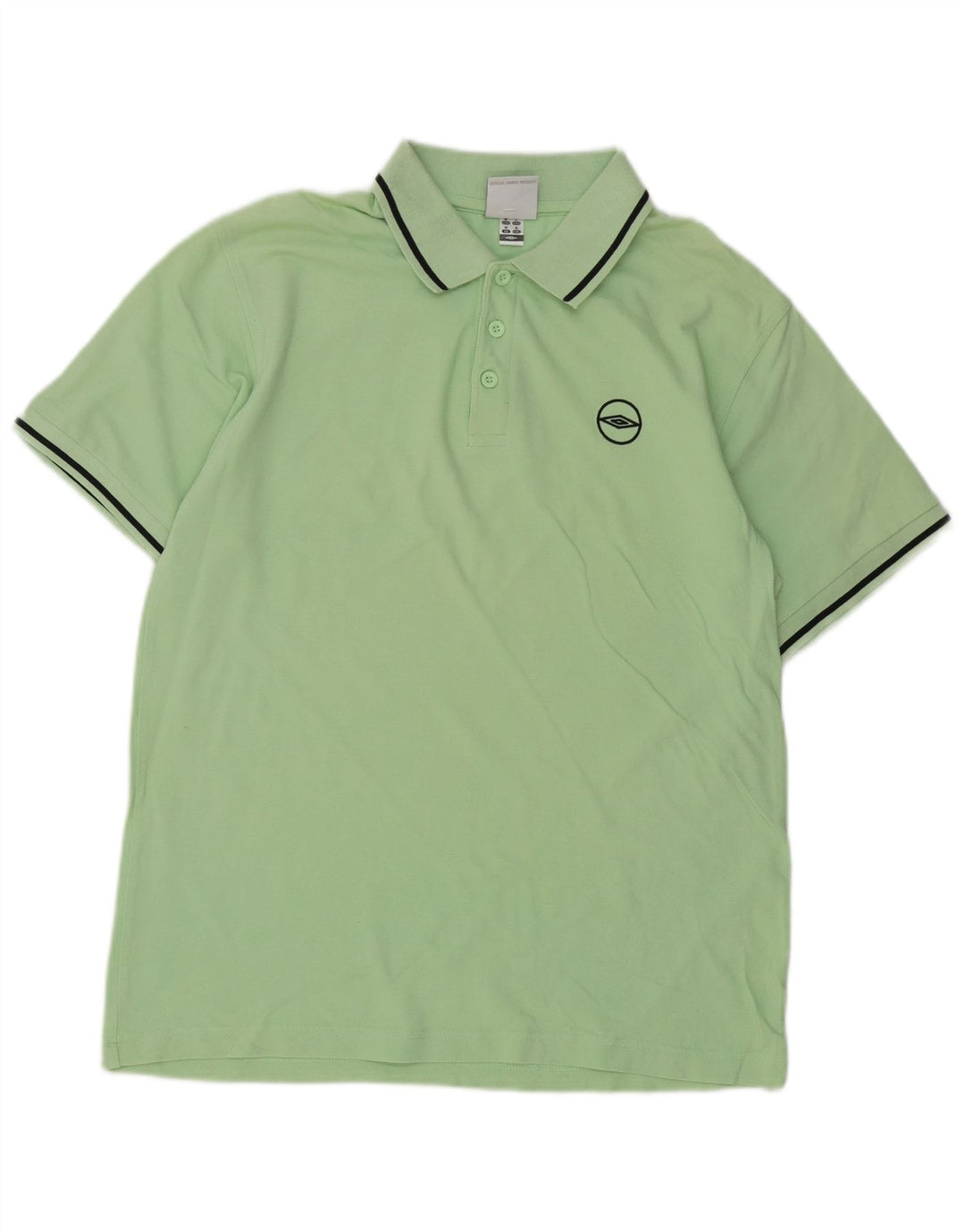 Polo Umbro da uomo in cotone a righe verde medio