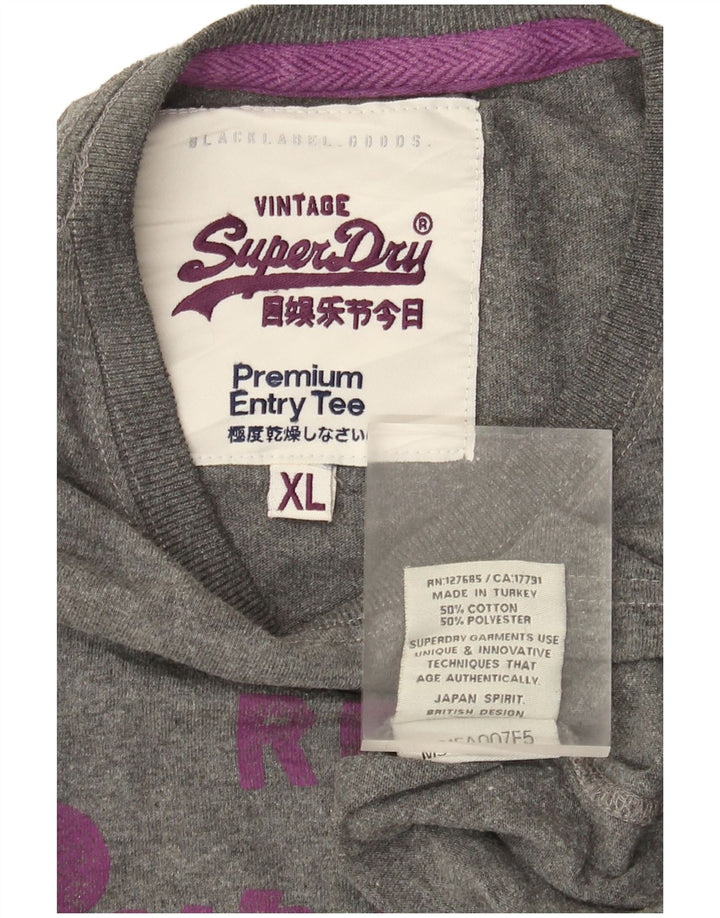 T-shirt grafica da uomo Superdry Top XL in cotone grigio