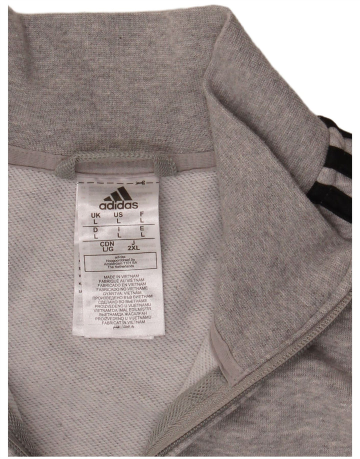 Giacca da ginnastica da donna Adidas, giacca grande in cotone chiazzato grigio