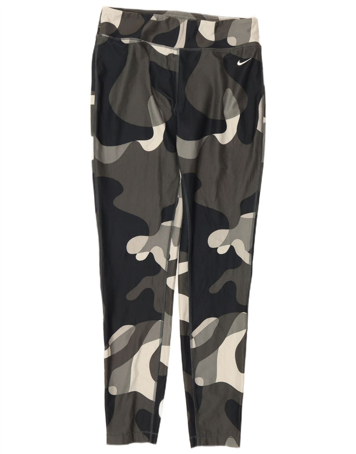 Leggings Nike Dri Fit da donna UK 14 grande poliestere mimetico grigio