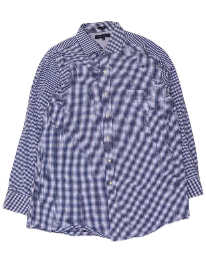 Camicia da uomo vestibilità regolare Tommy Hilfiger taglia 16 1/2 grande percalle blu