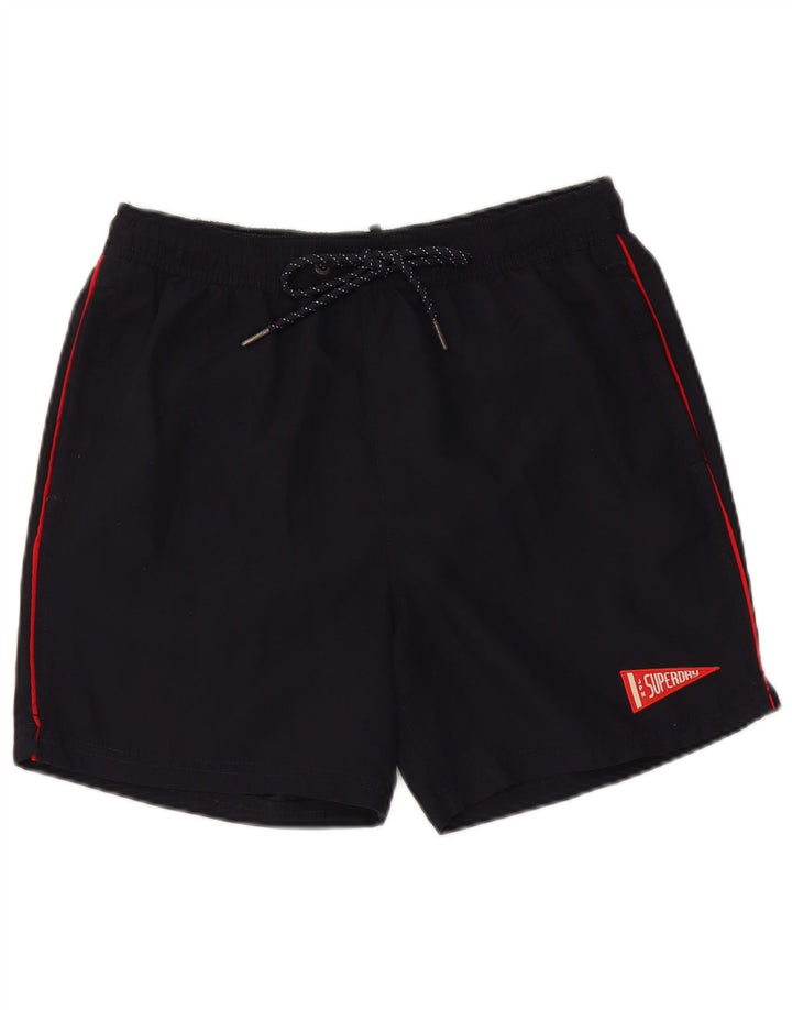 Pantaloncini sportivi da uomo Superdry poliestere medio blu navy