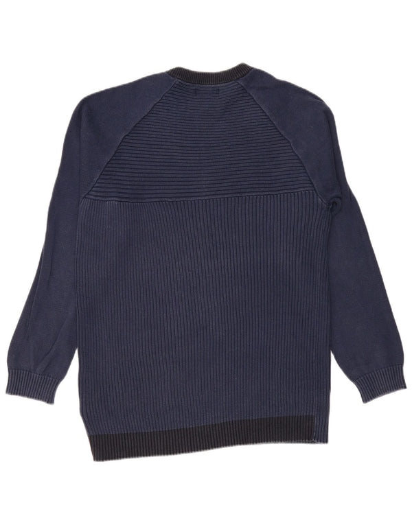 JACK & JONES Maglione da uomo Core con zip e collo XL a blocchi di colore blu navy