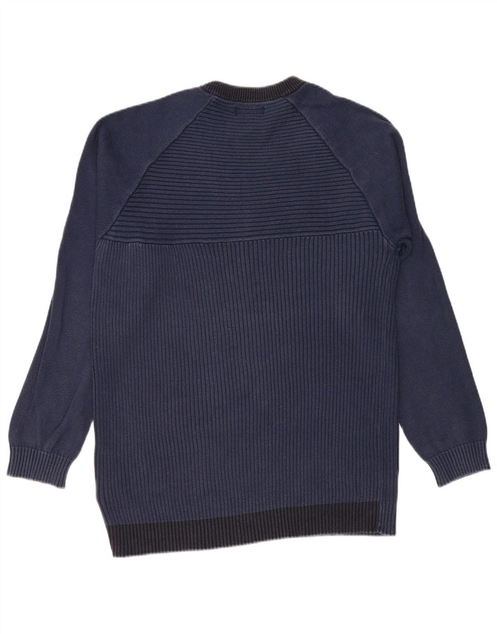 JACK & JONES Maglione da uomo Core con zip e collo XL a blocchi di colore blu navy