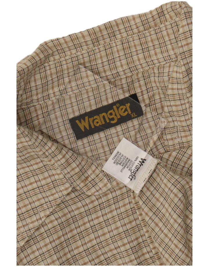 Camicia a maniche corte da uomo Wrangler XL in cotone a quadri beige
