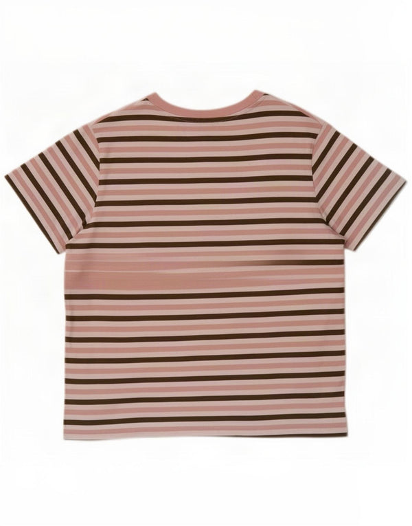 T-shirt da donna Marks & Spencer Top UK 14 cotone a righe grandi rosa