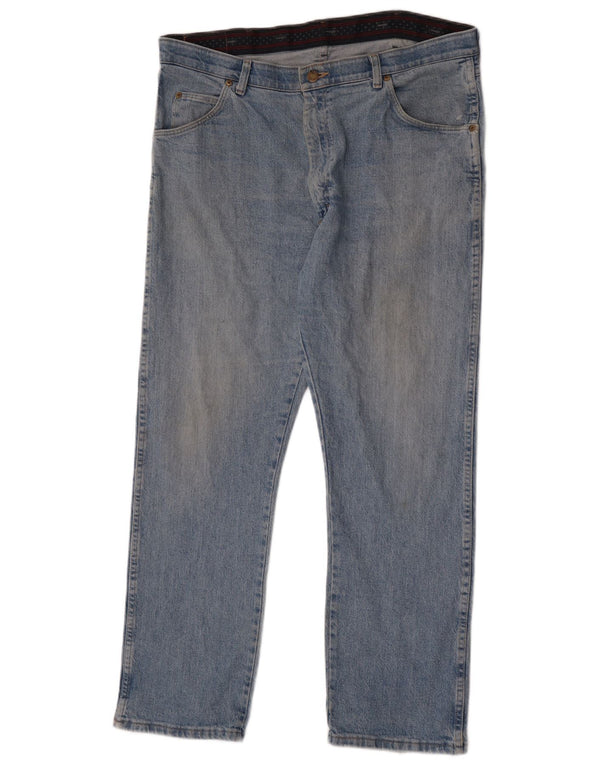 Jeans dritti da uomo Wrangler vestibilità regolare W38 L30 cotone blu