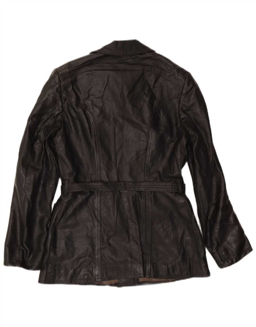 Giacca in pelle vintage da donna UK 10 piccola nera
