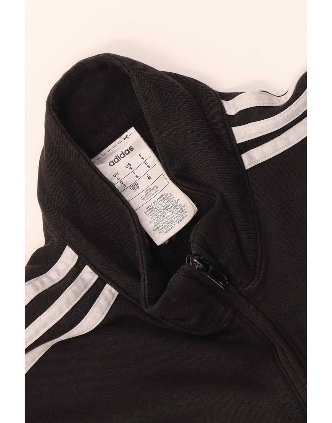 Giacca da ginnastica da uomo Adidas piccola in cotone nero