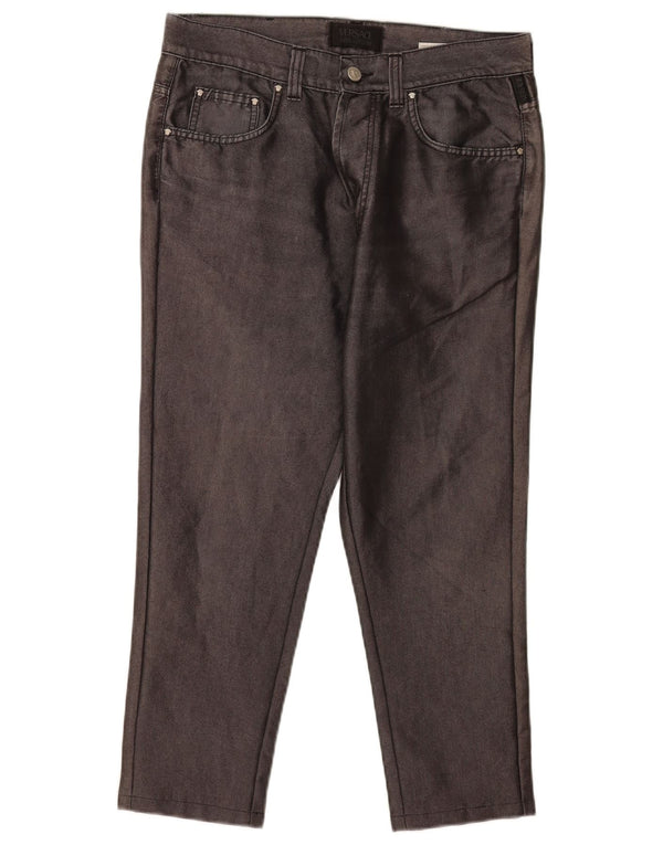 Pantaloni casual affusolati da uomo Versace W29 L23 in cotone grigio