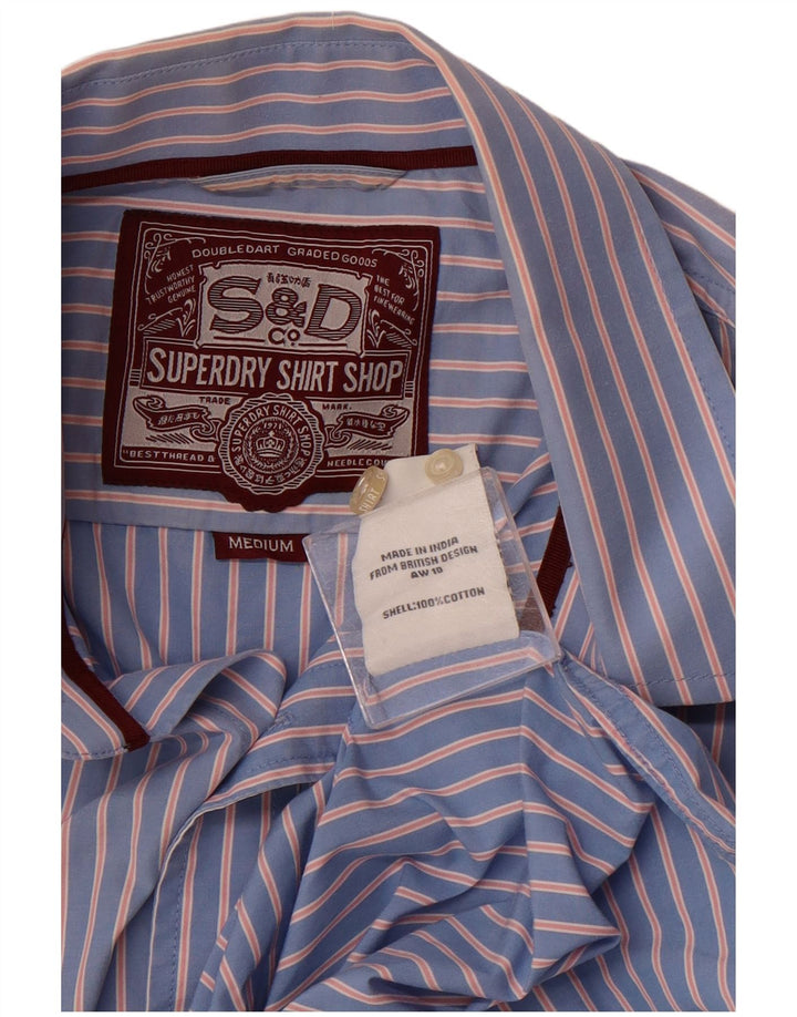 Camicia da uomo Superdry in cotone a righe blu medio