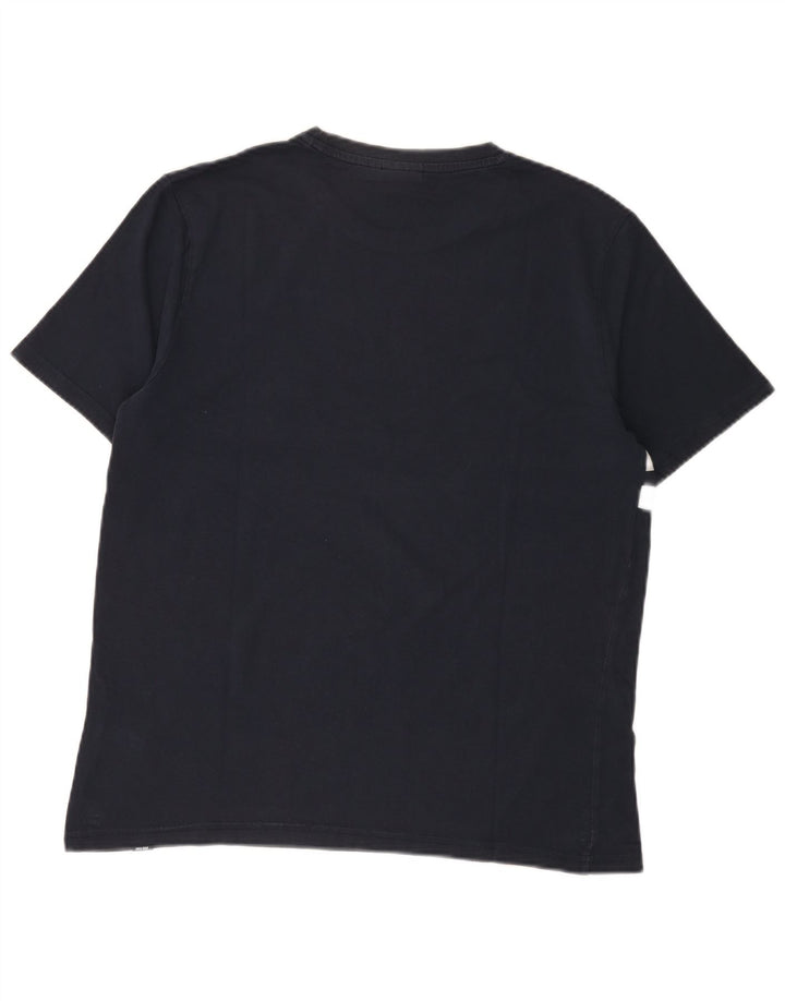 T-shirt da uomo Ellesse Top in cotone a righe blu navy medio