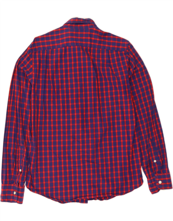 J. CREW Mens Slim Shirt Medium Navy Blue Check Cotton Vintage J. Crew and Second-Hand J. Crew from Messina Hembry 