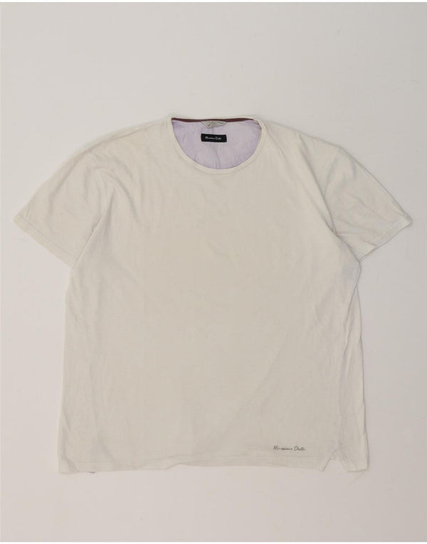 T-shirt da uomo Massimo Dutti Top grande bianco sporco