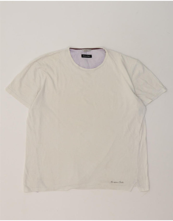 T-shirt da uomo Massimo Dutti Top grande bianco sporco