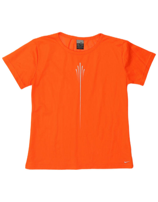 T-shirt grafica Nike Dri Fit da donna UK 14/16 Large Arancione