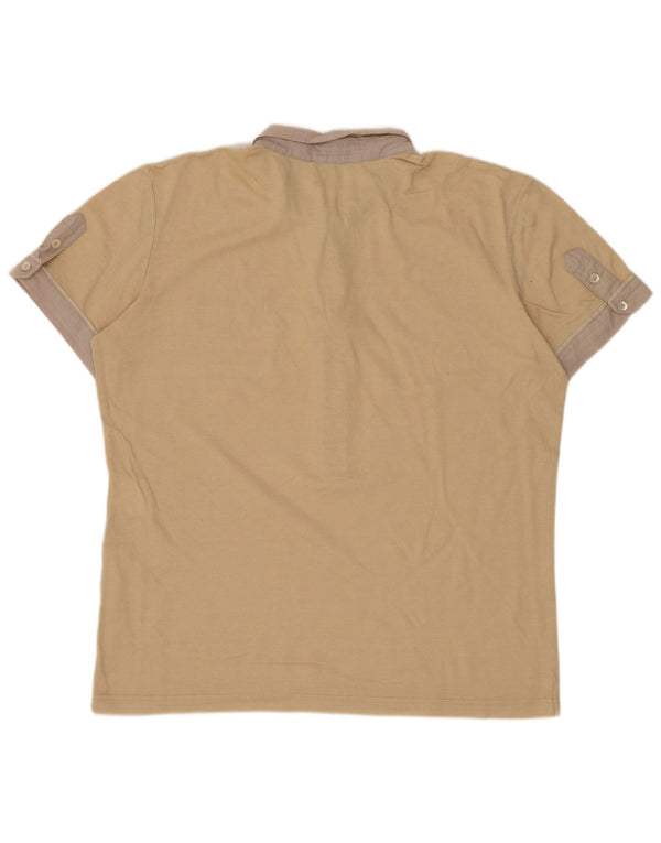 DOLCE & GABBANA Polo Rugby Uomo Grande in Cotone Beige