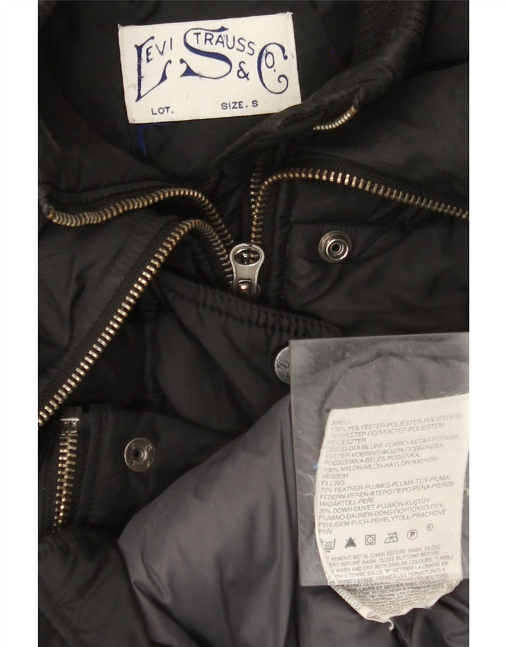 Giacca imbottita da donna LEVI'S UK 10 piccola in poliestere nero