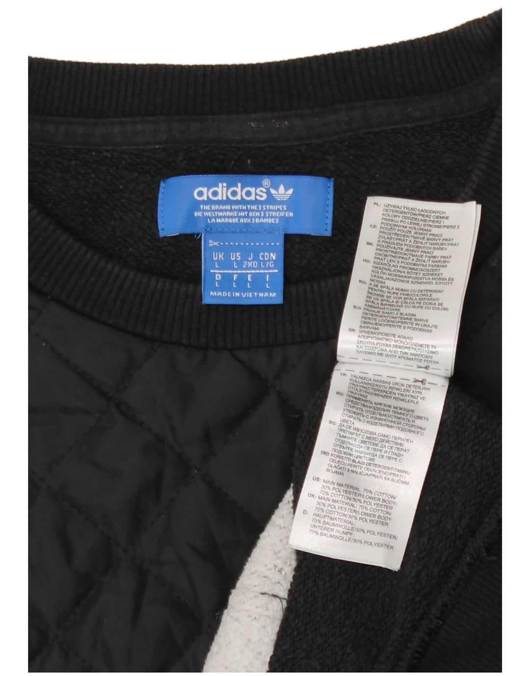 Felpa Adidas da uomo maglione grande in cotone color block nero