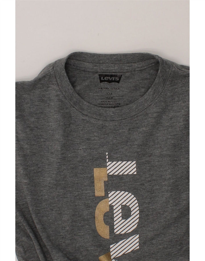 LEVI'S Boys Graphic T-Shirt Top 11-12 Years Grey Vintage Levi's and Second-Hand Levi's from Messina Hembry 