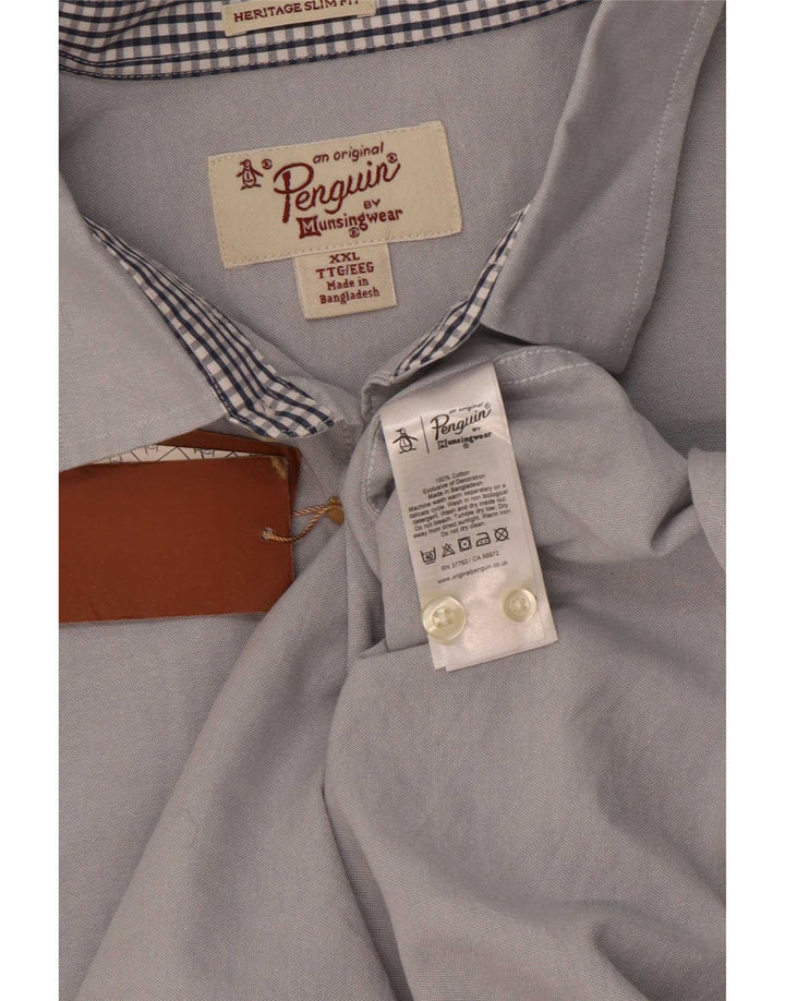 Camicia Penguin Heritage da uomo slim fit 2XL in cotone blu