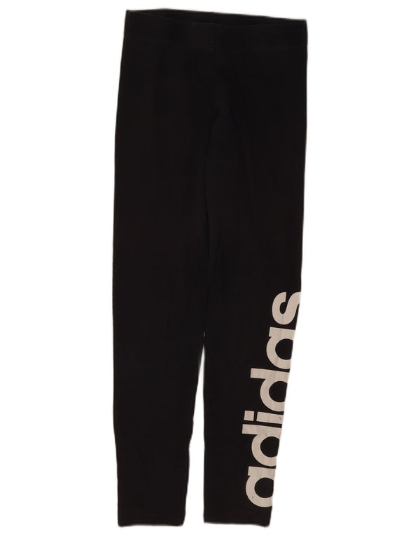 Leggings grafici da donna Adidas UK 4 XS cotone nero