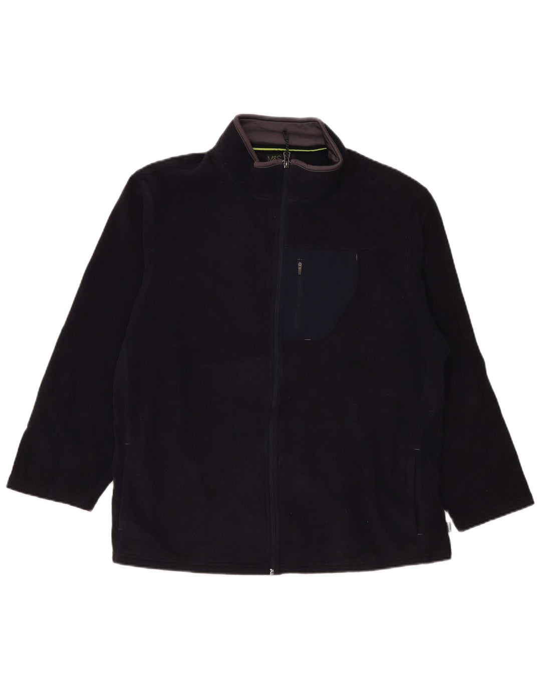 Giacca in pile Marks & Spencer da uomo dalla vestibilità regolare UK 40 Large Blu Navy