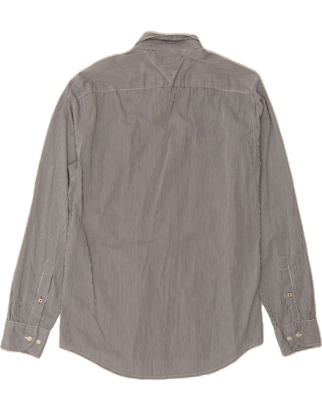 TOMMY HILFIGER Mens Regular Fit Shirt Medium Black Pinstripe Cotton Vintage Tommy Hilfiger and Second-Hand Tommy Hilfiger from Messina Hembry 