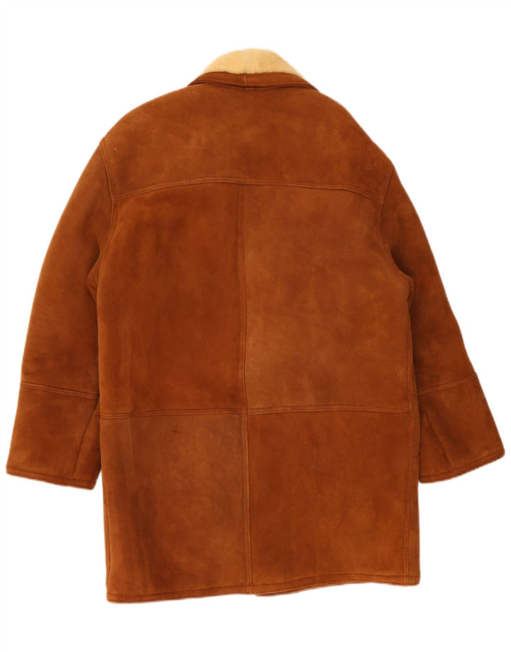 Giacca in shearling vintage da uomo UK 40 Shearling marrone grande