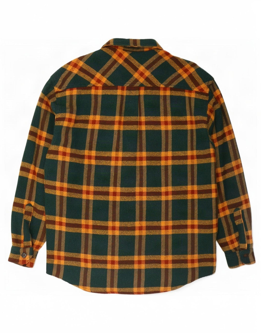 Roy Rogers Camicia da uomo in flanella con motivo a quadri verdi grandi